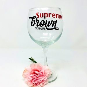 21oz Brown Skin Girl Wine Glass